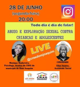 Read more about the article A Prefeitura de Dom Joaquim, através da Secretaria de Assistência Social dará início a uma série de Lives no Instagram