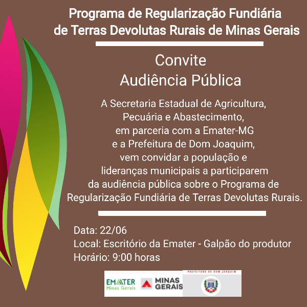 You are currently viewing Prefeitura de Dom Joaquim convida: