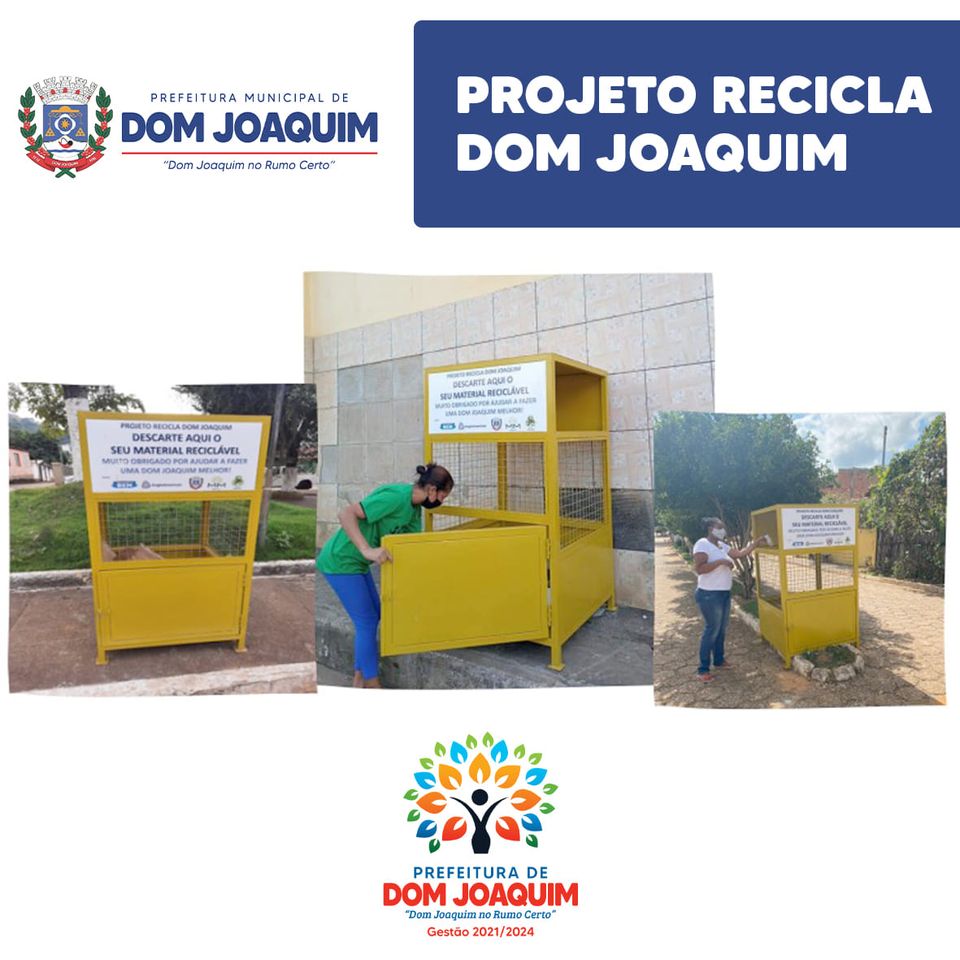 Read more about the article Prefeitura Municipal desenvolve o Projeto Recicla Dom Joaquim com o apoio de vários parceiros
