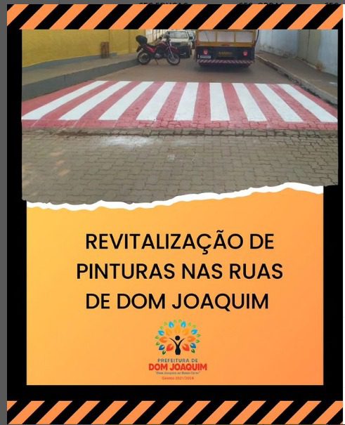 A Prefeitura de Dom Joaquim deu início às ações de instalação da sinalização de trânsito horizontal e vertical pela cidade.