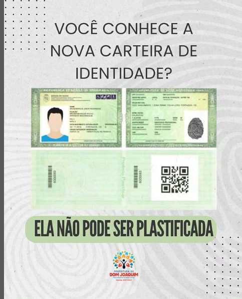 You are currently viewing ATENÇÃO! Se você tirou sua primeira via ou renovou a sua carteira de identidade no posto de identificação da Prefeitura de Dom Joaquim, não plastifique esse documento.