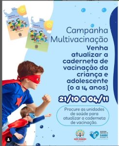 Read more about the article Venha atualizar a caderneta de vacinação da criança e adolescente.