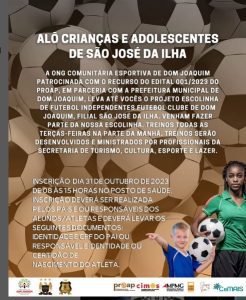 Read more about the article Atenção crianças e adolescentes de São José da Ilha.