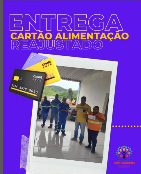 Read more about the article A Prefeitura de Dom Joaquim está realizando a entrega do cartão ticket de alimentação com o valor reajustado para todos os servidores da Prefeitura.