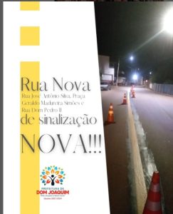 Leia mais sobre o artigo A Prefeitura de Dom Joaquim, dando seguimento à implantação da sinalização de trânsito, aplicou a pintura de sinalização horizontal na Rua Nova.